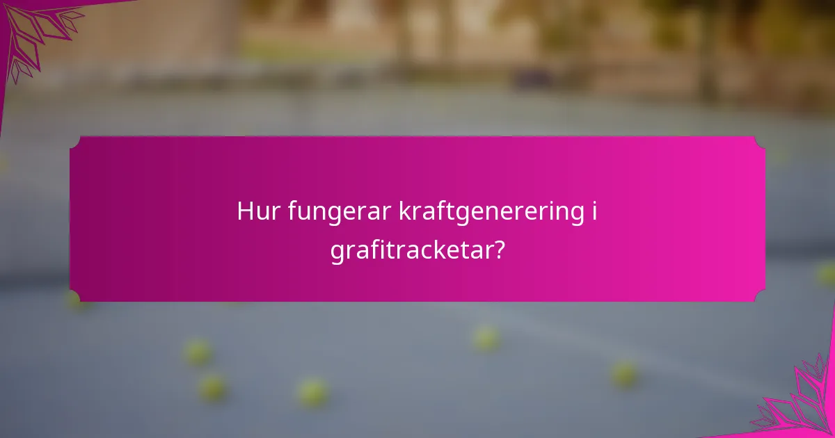 Hur fungerar kraftgenerering i grafitracketar?