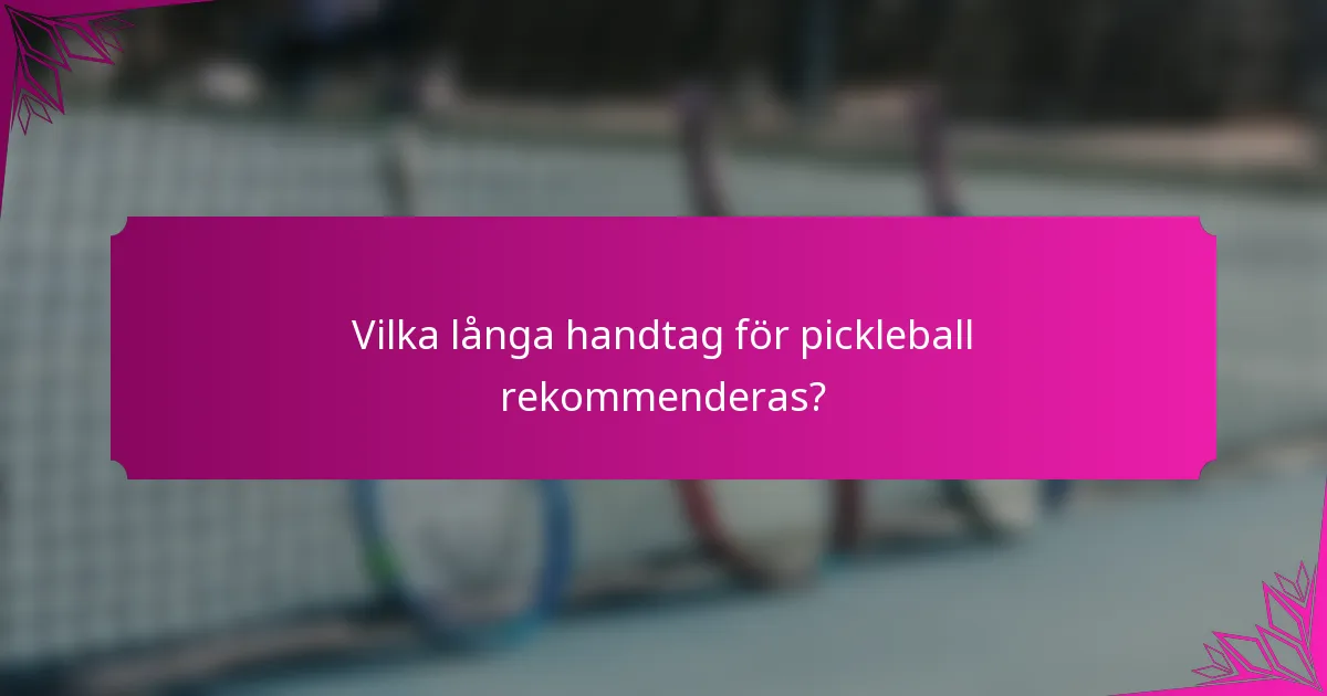 Vilka långa handtag för pickleball rekommenderas?